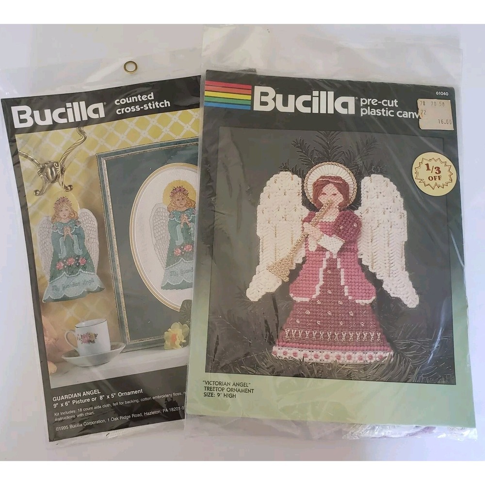 Vintage Bucilla Angel Needle Craft Kit Set Tree Ornament